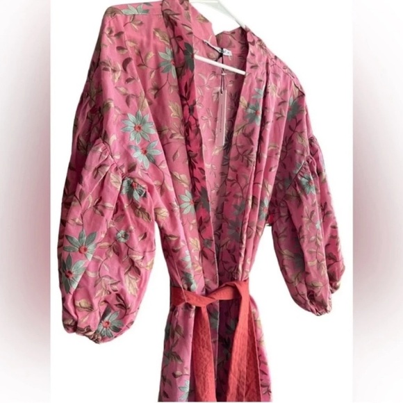 RODNER FIGUEROA Embroidery Floral MIDI Balloon Sleeves Kimono Dress Size M - Picture 3 of 11